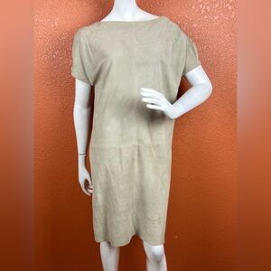 Yves Salomon Beige Suede beige dress size 40